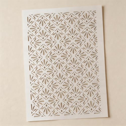 TIAMECH A4 Reusable Geometric Grass Texture Stencil for Painting - style: Grass Texture