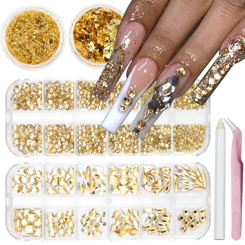 Champagne Stytle Nail Art Rhinestones Charms AB Crystals for Women - color: Colorful-08