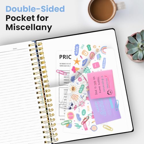 Taja Cute Large Spiral Lined Notebook for Work with 5 Removable Dividers - color: S-Midnight Stroll