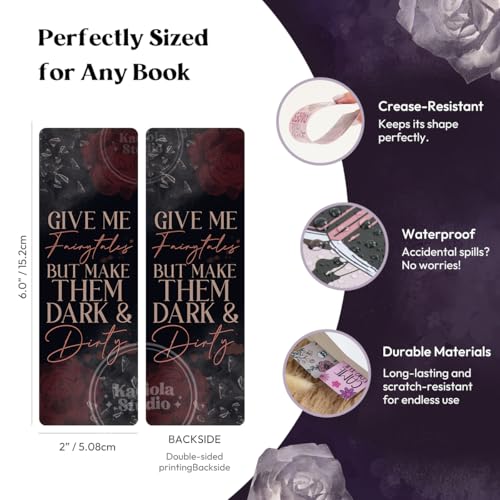 Kaciola Studio 10 PCS Dark Romance Bookmarks,Funny Bookmarks for Women,Double Sided Romance Book Lover Gifts,Skeleton Book Marker Gifts for Women Men Students Teachers Reading - color: Dark Romance