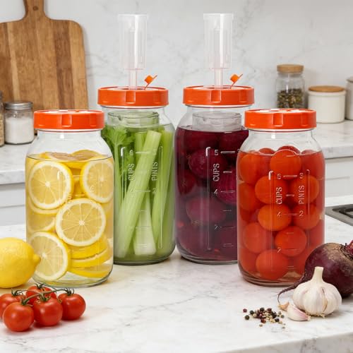 4 Pack Fermentation Kit for 3.3" Wide Mouth Mason Jar (No Jars) - size: 3.3 IN*4 Pack (No Jar)