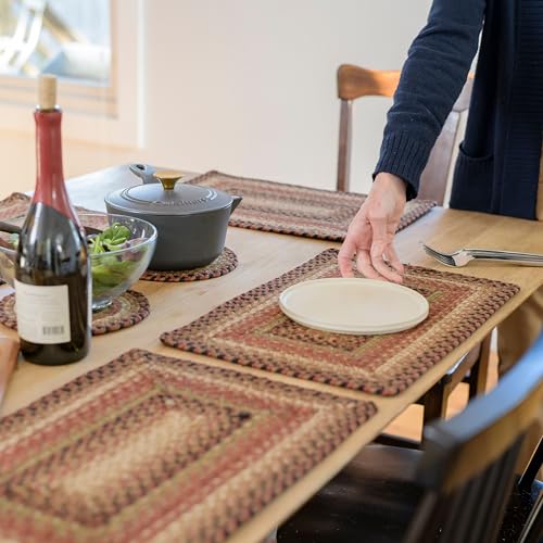 Homespice Gingerbread Jute Braided Placemats, Rect 13x19 Set of 4 - color: Gingerbread