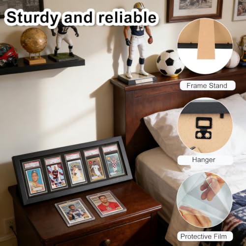 Sports Anime Game Card wall Greded Display Case Holds 5Card - 3P - size: 5-Card-3Pack-Graded