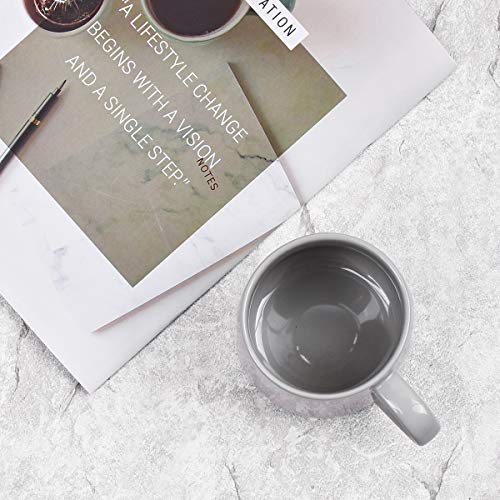 Bosmarlin Large Glossy Ceramic Coffee Mug, Grey Tea Cup for Office and Home, 18 oz, Suitable for Dishwasher and Microwave, 1 Pack (Grey) - color: Gray