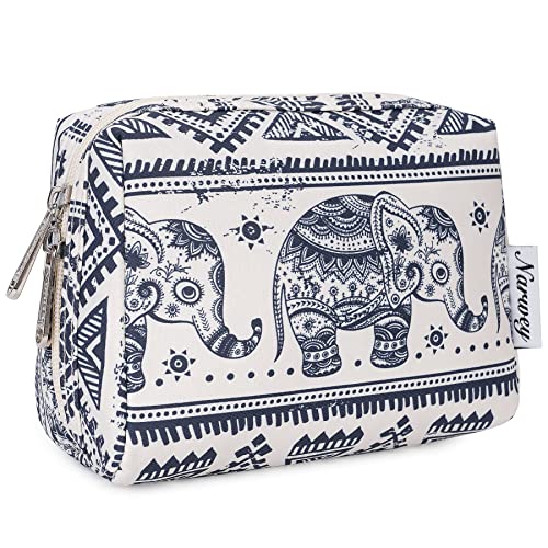 Narwey Small Makeup Bag for Purse, Travel Mini Cosmetic Bag for Women Girls - color: Elephant, style: Small