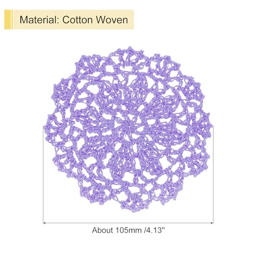 uxcell Fabric Coasters, 8pcs 4" - Cotton Woven Crochet Doilies, Lace Embroidery Cup Mat with Floral Pattern for Wedding Party Decoration (Light Purple) - color: Light Purple