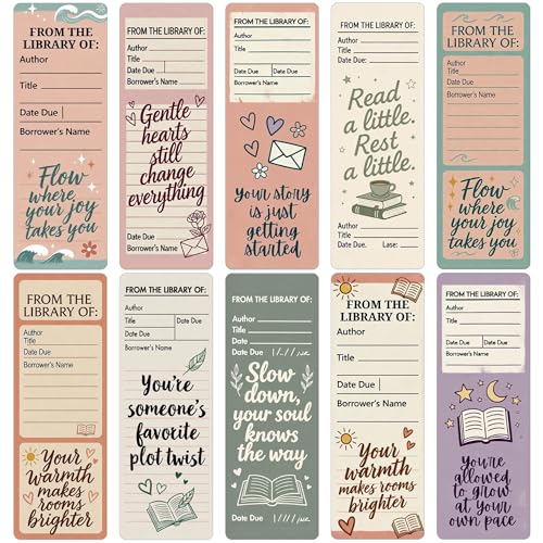 Library Card Bookmarks, Vintage Aesthetic Book Marks for Book Lovers - style: Vintage Library Card