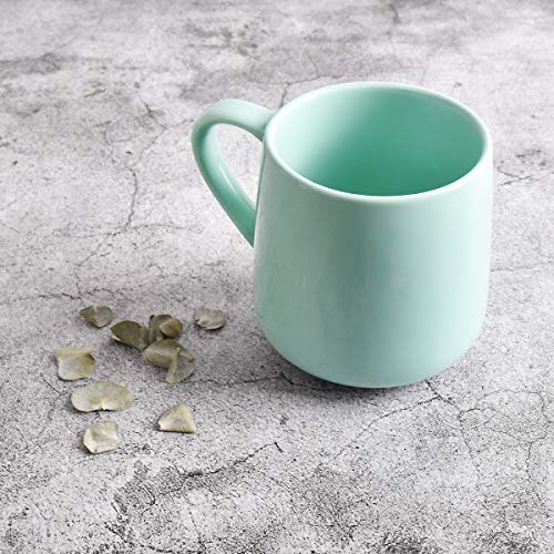 Bosmarlin Large Glossy Ceramic Coffee Mug, Tea Cup for Office and Home, 18 oz, Suitable for Dishwasher and Microwave(Mint Green, 1) - color: Mint Green