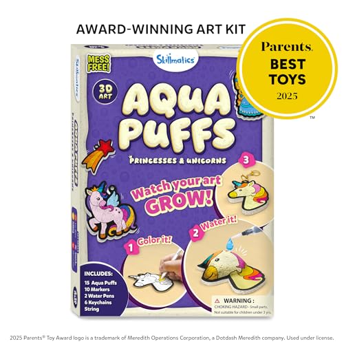 Skillmatics Aqua Puffs Unicorns, Art & Craft Gift for Kids, Paint by Number - color: Princesses & Unicorns