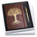 Veway Vegan Leather Journal and Pen Set, Tree of Life Notebook, A5 Lined Writing Journal with 224 Pages, Index and Gift Ready Box