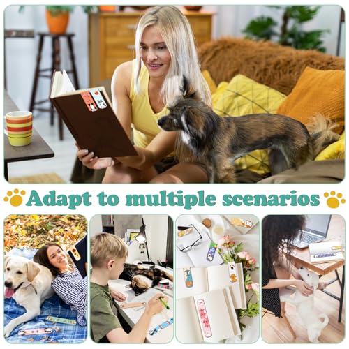 50 Pcs Magnetic Bookmarks for Kids, Cat and Dog Bookmarks - color: Cat and Dog Style