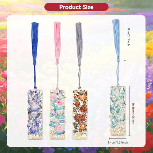 4 Butterfly Metal Bookmarks, Very Suitable for Female Readers (BKM-068-F4) - color: Butterfly Series(bkm-068)