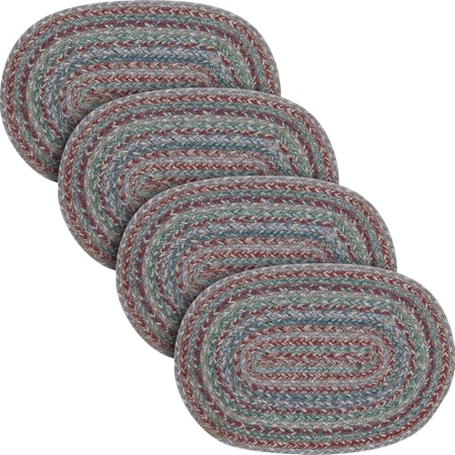 VHC Brands Multi Jute Oval Placemat 10x15, 4 Pack 4 Pack - color: Deep Olive, size: 10x15, 4 pack
