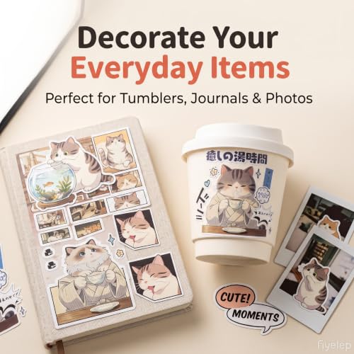 2 Pack Cat Sticker Books,Kawaii Stickers for Journaling & Scrapbooking(E+F) - color: E+f