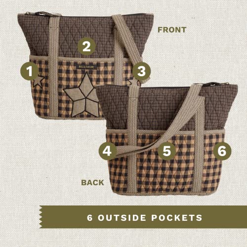 Bella Taylor Stride Tote, Quilted Shoulder Bag for Women - color: Farmhouse Star