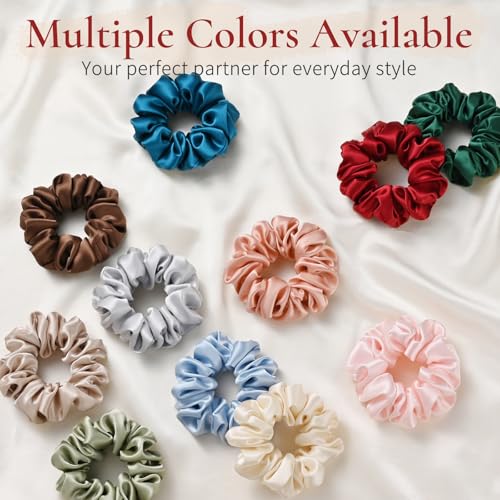 Silk Scrunchie 1.4" Medium Wide 6A 22 Momme 100% Mulberry Silk Hair Ties,Gentle on Hair No Damage No Crease for Women Girls Curly Thick Wavy Hair,Sample Fabric Provided (1, Leopard Print) - color: Leopard Print
