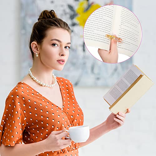 Outus 2 Pcs Dried Flower Book Thumb Page Holders Resin Book Page Holder - style: Adorable Style