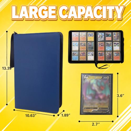 Card Binder, 9 Pocket 540 Card for Collectible Trading Card Albums - color: 540-BIG-BLUE-1