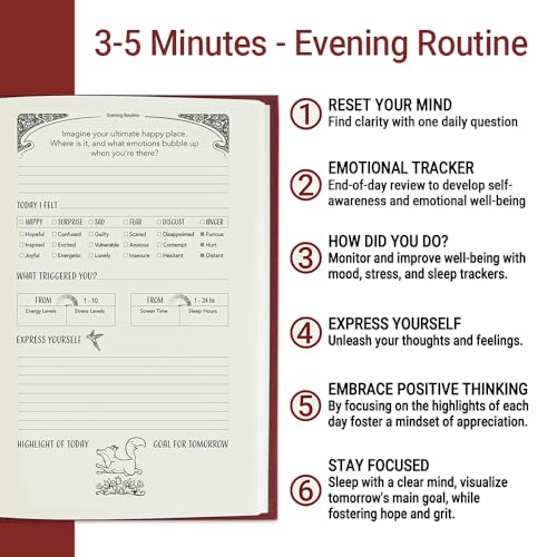 Gratitude Journal for Women with Guided Daily Prompts, Goal Setting & Habit Tracker—90-Day Mindfulness & Self-Care Journal with Relaxing Coloring Pages for Mood, Mindset & Sobriety Support (Hardcover) - color: RED