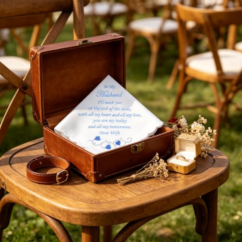 Wedding Handkerchiefs Something Blue Gifts for Bride & Groom - color: Groom Gift from Bride