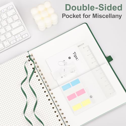 AHGXG Graph Paper Notebook, 140 Pages, B5 (7.6" x 10") - color: Dark Green, style: B5-Graph