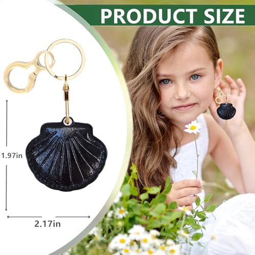 Leather Keychain holder Protective Case Compatible with Apple AirTag - color: Black