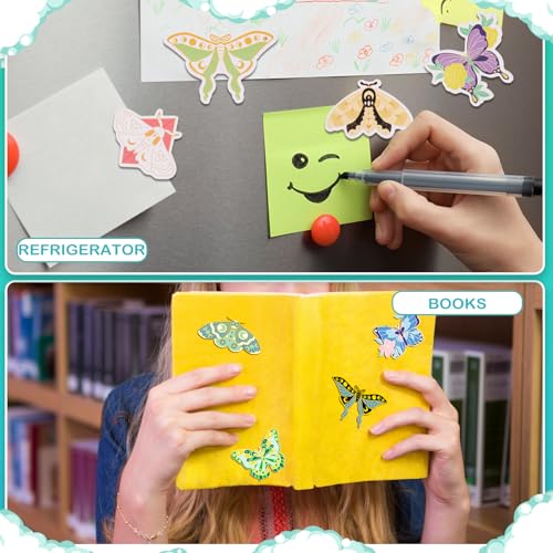 Ireer 60 Pcs Butterfly Magnetic Bookmarks Magnet, 30 Styles Page Markers