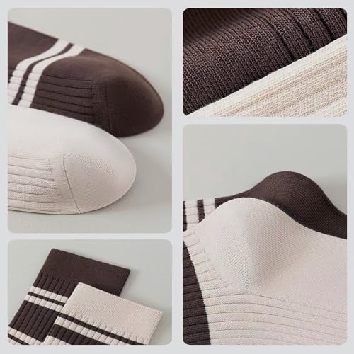 MAGIARTE Womens Mini Crew Cotton Socks,6 Pairs - color: Color#03-stripe