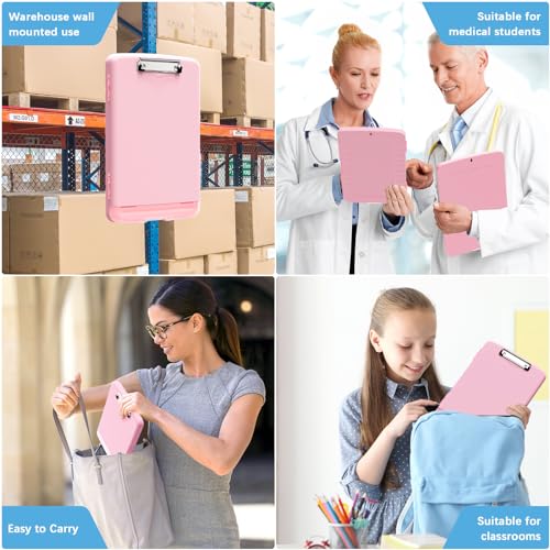 Hongri Clipboard with Storage with Pencil Case, 8.5 x 11 Storage Clip Board - color: Pink