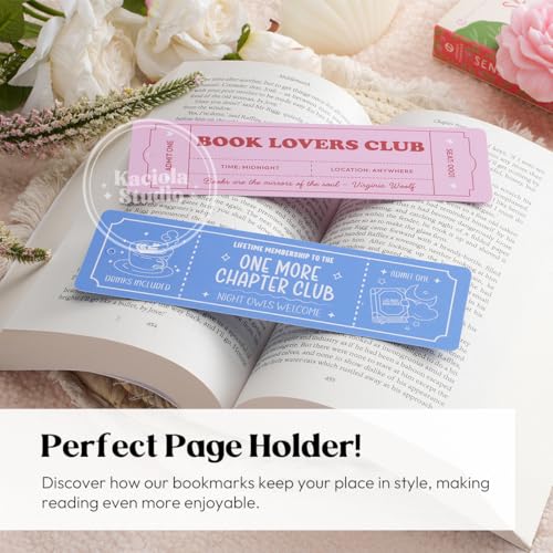 Kaciola Studio 10 PCS Book Lovers Club Bookmarks,Funny Bookmarks for Women,Double Sided Romance Booklover Gifts,Book Club Gifts for Romance Reader Friends Girls - color: Book Club