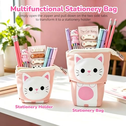 38Pcs Cute Cat Stationery Set, Kawaii School Supplies, Cat Lover Gifts Box
