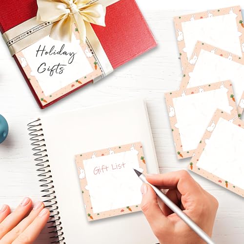 Sticky Notes 3x3 Inches, Cute Self-Stick Note Pads, Funny Memo Pads, Easy to Post Sticky Notes for Office, Home & Notebook Cute Bunny Carrot - color: Cute Bunny Carrot