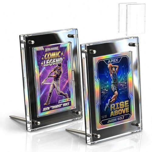 Acrylic Trading Card Display Frame with Inner Holder, for 35PT Card for Baseball, Football, Basketball Cards, UV Protection Desktop Display Frame for TCG, MTG, Comic Cards (Black, 1-Slot (2 Pack)) - color: Black