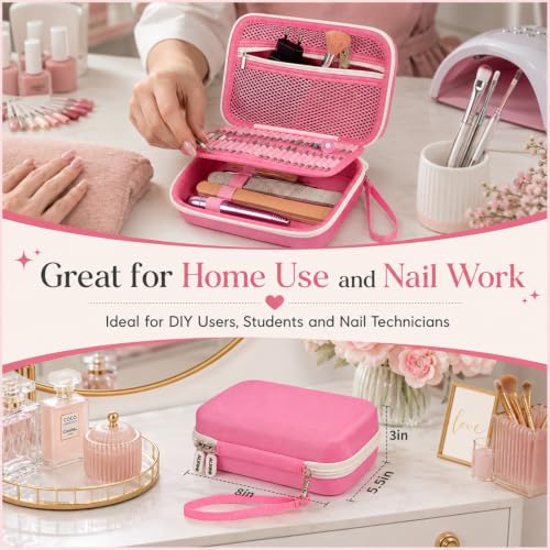 ALKOO 40-Slot Nail Drill Organizer Case with Nail Drill Bit Holder - color: Pink