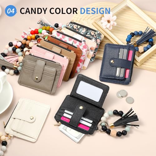 Small Credit Card Wallet PU Leather Card Holder Grey Brown - color: Grey Brown