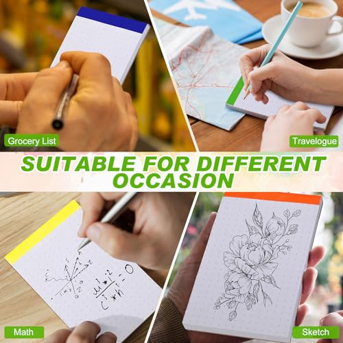 16 Pcs 3'' x 5'' Dot Grid Notepads Mini Dotted Graph Paper Pad, Perforated - color: White, style: Dotted