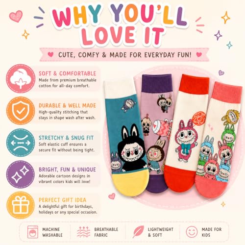 Cute Cartoon Kawaii Socks for Women – Aesthetic Funny Soft Novelty Gift - color: Autumn Hue