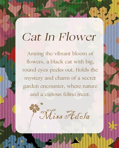 Miss Adola Corduroy Tote Bag for Women Cute Design - color: Cat in Flower
