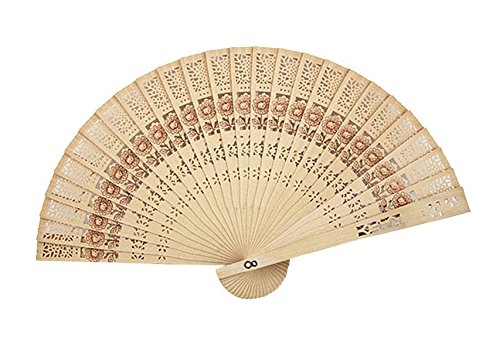 Sunflower Sandalwood Hand Fans Set of 50 Folding Wedding Favors Gift - color: Sunflower-50pcs