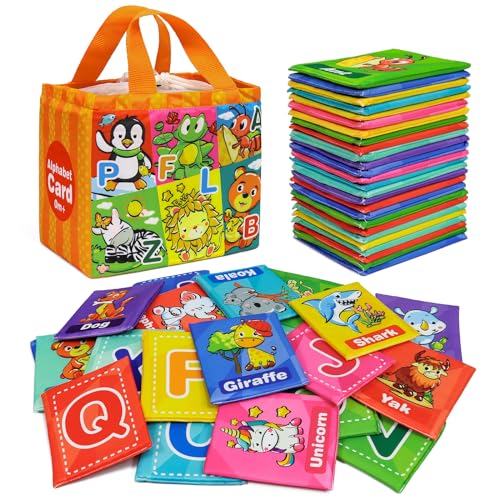 Dr.Rapeti ABC Flash Cards, Soft Alphabet Cards, 26pcs ABC Alphabet Cards