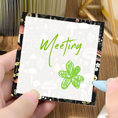 Sticky Notes 3x3 Inches, 2 Pads, Easy Post Cute Self-Stick Notes, Colorful Self Stick Notes Pads for Home Office Notebooks Accessories, Strong Adhesive Note Pad Forest Mushroom - color: Forest Mushroom