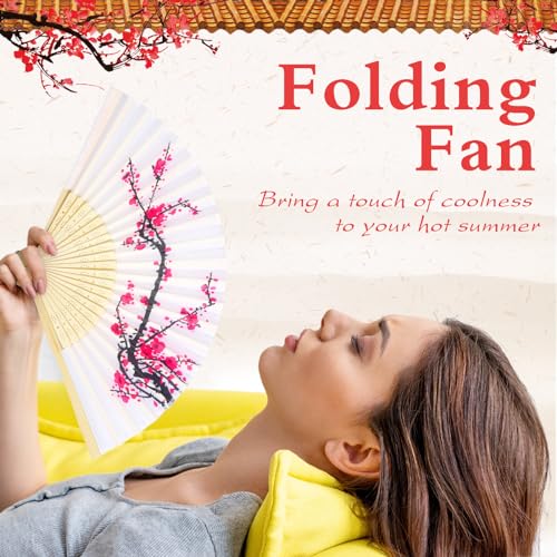 Unittype 24 Pcs Floral Folding Hand Fans for Women, Handheld Fans, Elegant - style: Elegant Style