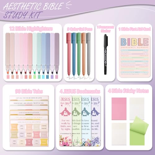 XKDOUS Bible Study Supplies Journaling Kit, Bible Highlighters, Morandi - color: Morandi