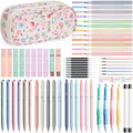 65PCS Aesthetic School Supplies Back to School Supplies Cute Stationary Set - color: Pink Floral