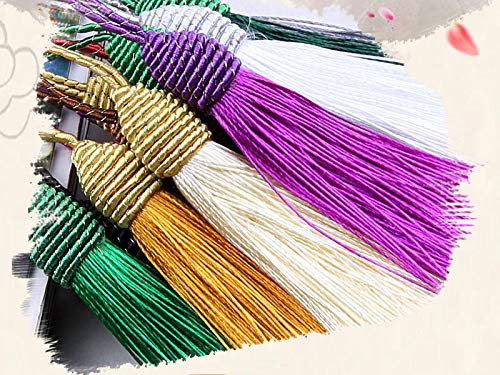 20pcs 6 Inch Silky Tassels with Chinese Knot for DIY Crafts(Lake Blue) - color: Lake Blue