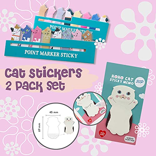 Pencil Case Set for Girls - Back to School Supplies, Pop Up Pencil Pouch with 8 Cat Pens, 10 Color Multicolor Pen, Sticky Notes, Stickers & Erasers, Kawaii Stationery Gift Set for Students (Pink Cat) - style: Cat Stationary