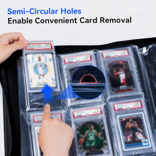 Graded Card Binder 6 Pocket, Holds 60 PSA Slabs for PSA CGC CSG Slabs, BT75 - color: Graded Card Binder-60