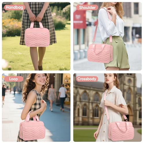 FINPAC Large Bible Cover Case for Women, Bible Bag Study Supplies Kit - color: Pink