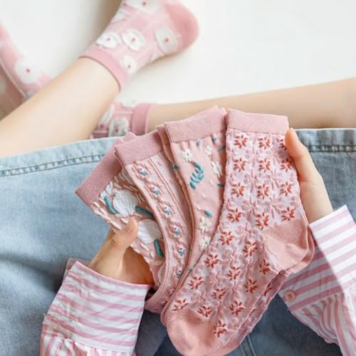 Lavish Lavender Argyle Frill Socks for Women, Dress Socks - color: 5pair-pink