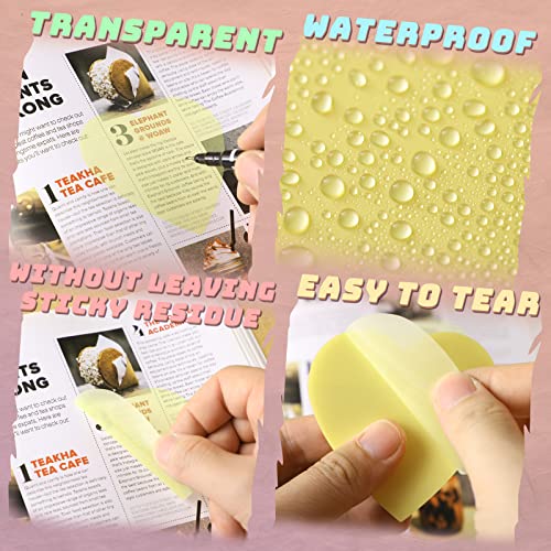 Jetec 500 Sheets Transparent Sticky Notes Bulk Pastel, Colorful, Cute - color: Colorful, style: Cute